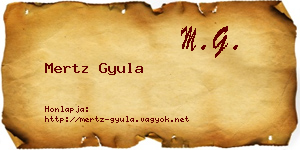 Mertz Gyula névjegykártya